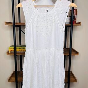 American Eagle White Lace Sheer Boho Dress XS‎